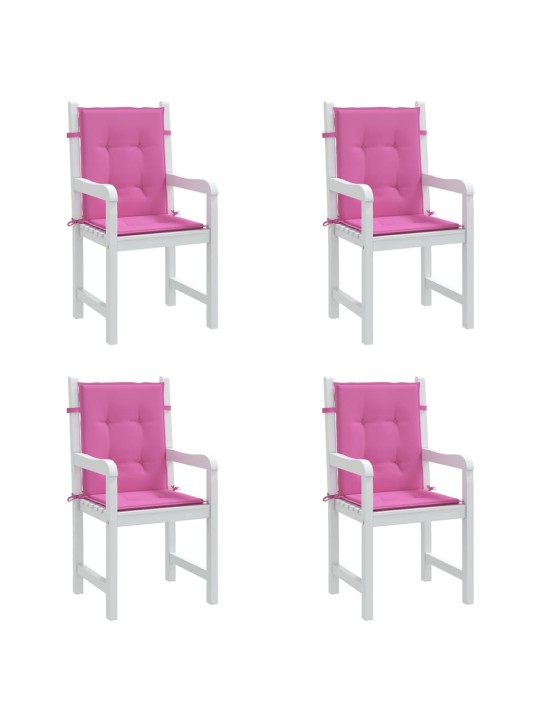 Podušky na židli s nízkým opěradlem 4 ks růžové textil