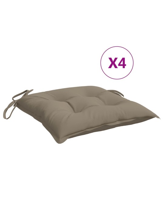 Podušky na židli 4 ks taupe 40 x 40 x 7 cm látka oxford
