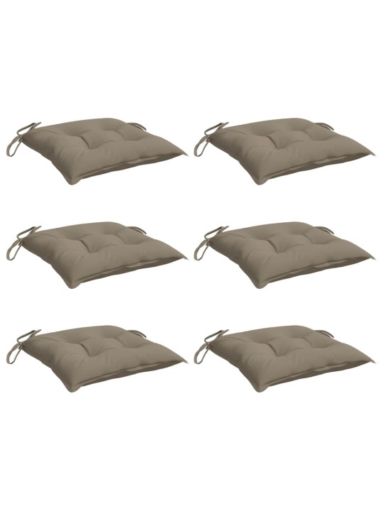 Podušky na židli 6 ks taupe 40 x 40 x 7 cm látka oxford