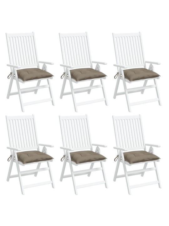 Podušky na židli 6 ks taupe 40 x 40 x 7 cm látka oxford