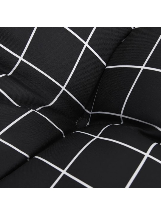 Podušky na židli 2 ks černé kárované 40 x 40 x 7 cm textil