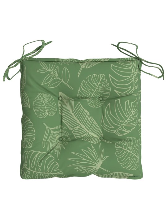 Podušky na židli 6 ks vzor listů 40 x 40 x 7 cm textil