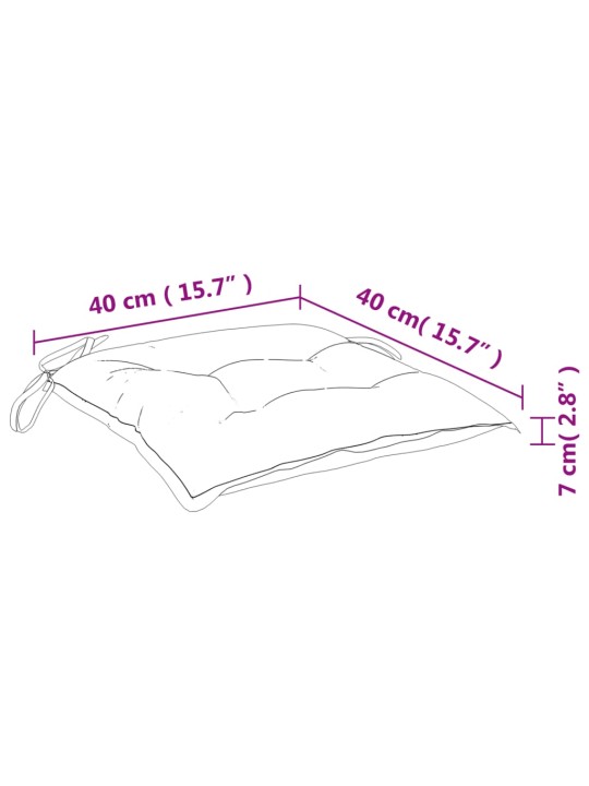 Podušky na židli 6 ks vzor listů 40 x 40 x 7 cm textil