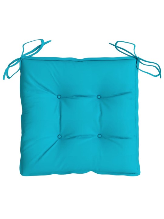 Podušky na židli 4 ks tyrkysové 40 x 40 x 7 cm textil
