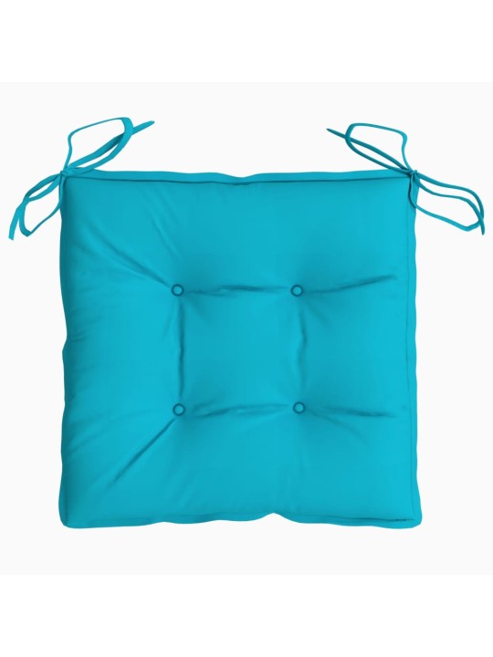 Podušky na židli 6 ks tyrkysové 40 x 40 x 7 cm textil