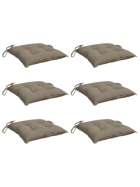 Podušky na palety 6 ks taupe 50 x 50 x 7 cm oxfordská látka