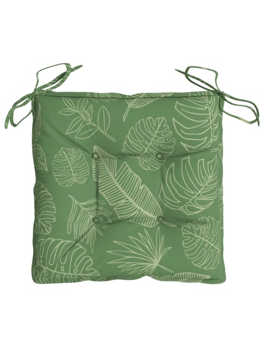 Podušky na židli 6 ks vzor listů 50 x 50 x 7 cm textil