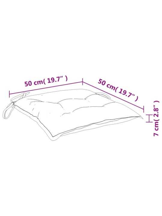 Podušky na židli 6 ks vzor listů 50 x 50 x 7 cm textil