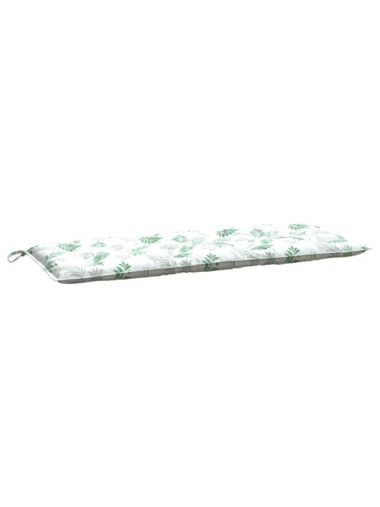 Poduška na zahradní lavici vzor listů 120 x 50 x 7 cm textil