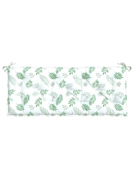 Poduška na zahradní lavici vzor listů 120 x 50 x 7 cm textil