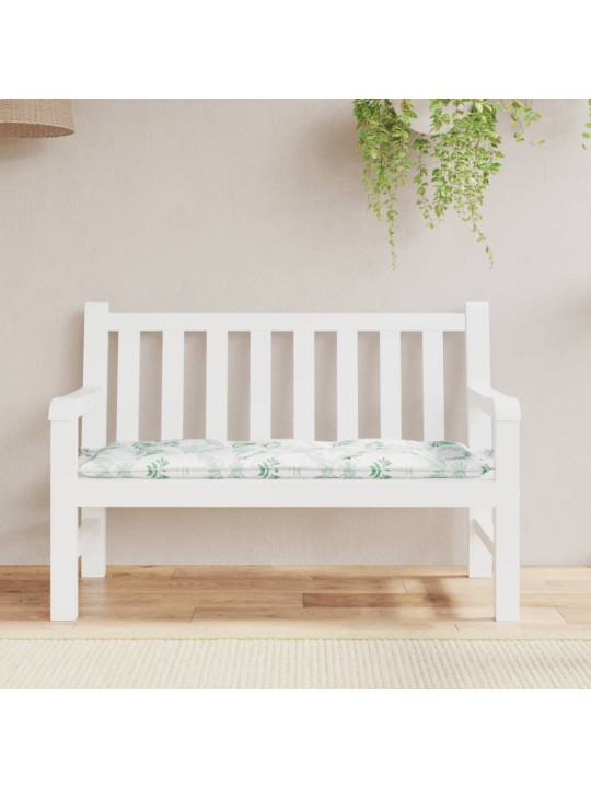 Poduška na zahradní lavici vzor listů 120 x 50 x 7 cm textil