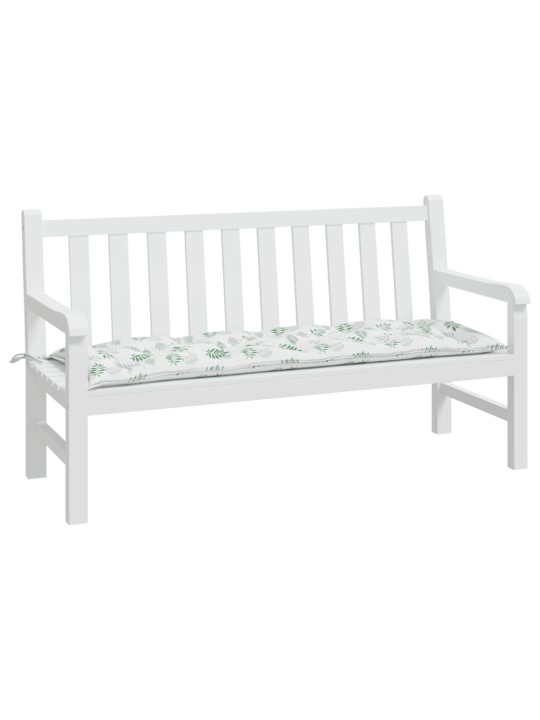 Poduška na zahradní lavici vzor listů 150x50x7 cm látka oxford