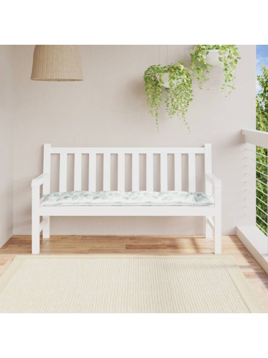 Poduška na zahradní lavici vzor listů 150x50x7 cm látka oxford