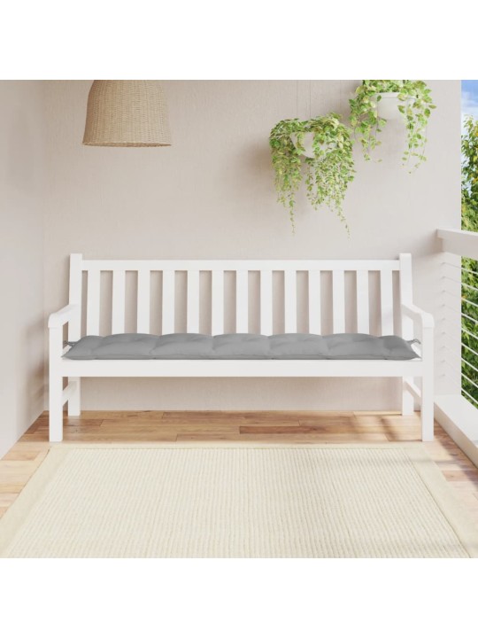 Poduška na zahradní lavici šedá 180 x 50 x 7 cm oxfordská látka