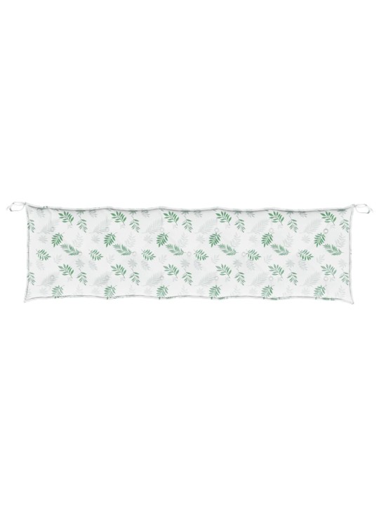 Poduška na zahradní lavici vzor listů 180x50x7 cm látka oxford