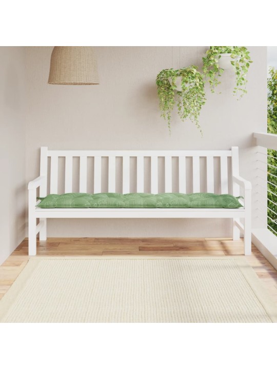 Poduška na zahradní lavici vzor listů 180x50x7 cm látka oxford