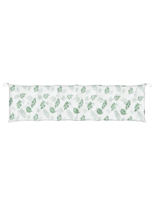 Poduška na zahradní lavici vzor listů 200 x 50 x 7 cm textil
