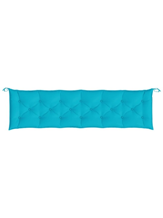 Poduška na zahradní lavici tyrkysová 200 x 50 x 7 cm textil