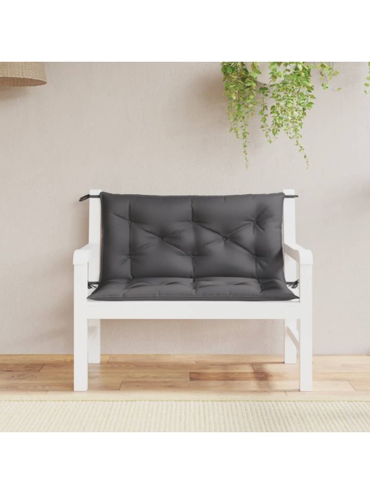 Podušky na zahradní lavici 2 ks antracitové 100x50x7 cm