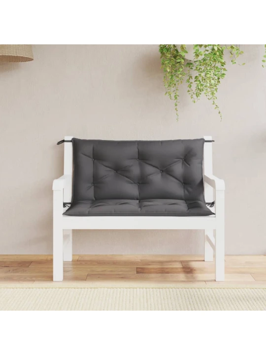 Podušky na zahradní lavici 2 ks antracitové 100x50x7 cm