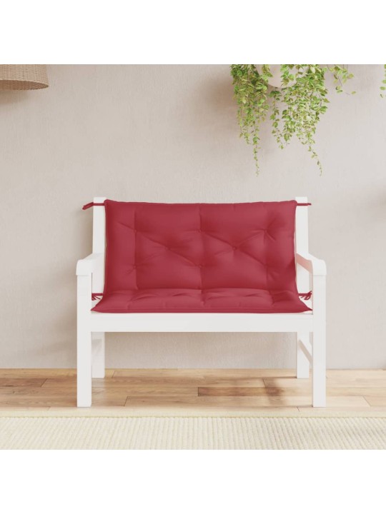 Podušky na zahradní lavici 2 ks vínové 100x50x7 cm látka oxford