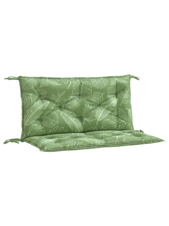 Podušky na zahradní lavici 2 ks vzor listů 100x50x7 cm textil