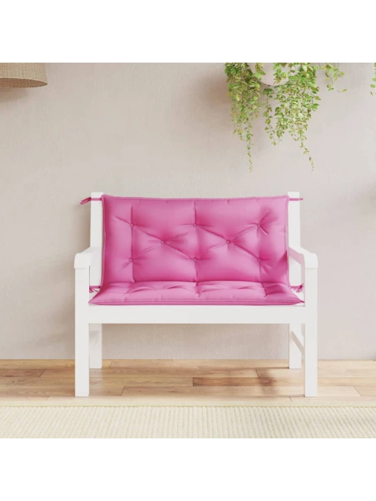 Podušky na zahradní lavici 2 ks růžové 100 x 50 x 7 cm textil