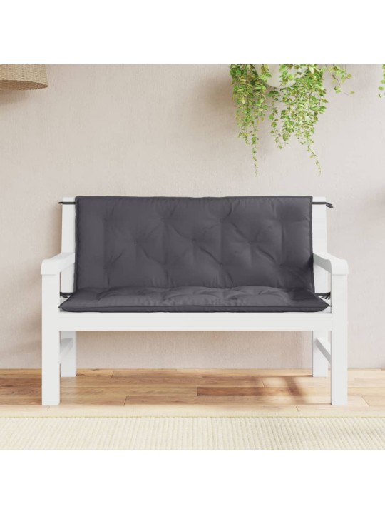 Podušky na zahradní lavici 2 ks antracitové 120x50x7 cm
