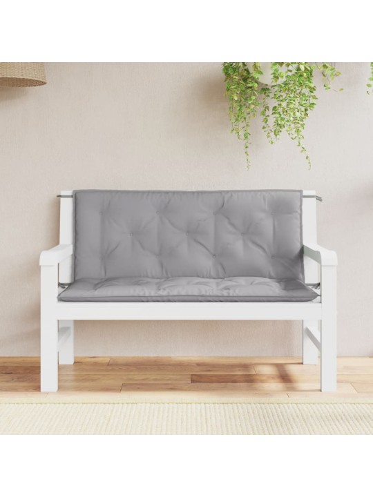 Podušky na zahradní lavici 2 ks šedé 120x50x7 cm látka oxford