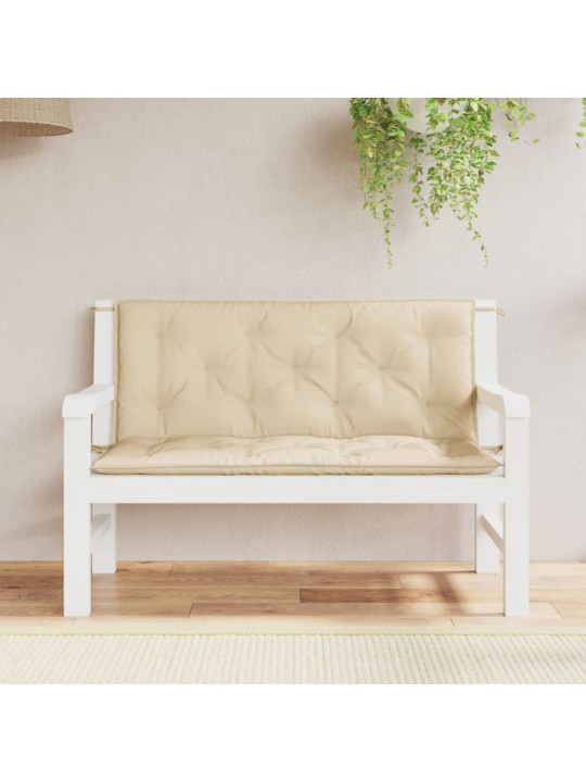 Podušky na zahradní lavici 2 ks béžové 120x50x7 cm látka oxford