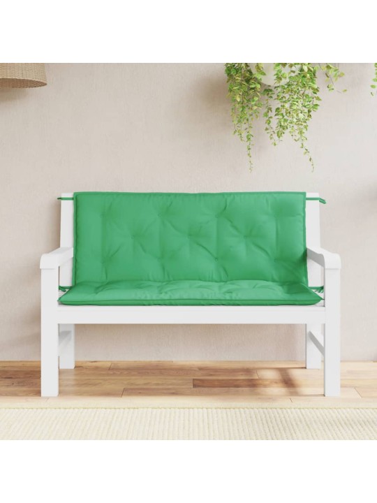 Podušky na zahradní lavici 2 ks zelené 120x50x7 cm látka oxford
