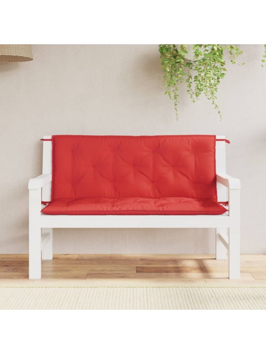 Podušky na zahradní lavici 2 ks červené 120x50x3cm látka oxford