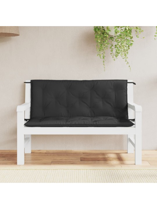 Podušky na zahradní lavici 2 ks černé 120x50x7cm látka oxford