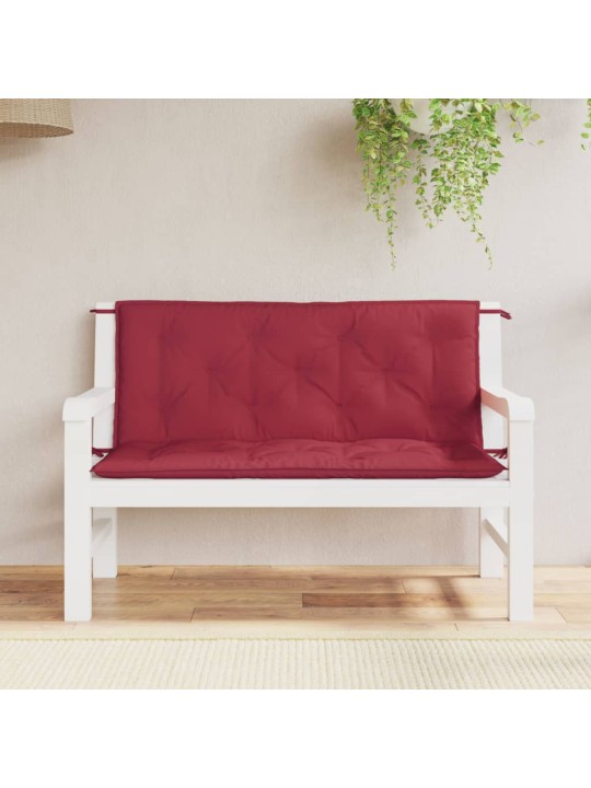 Podušky na zahradní lavici 2 ks vínové 120x50x7 cm látka oxford