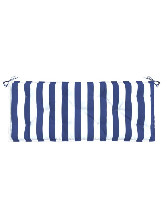 Podušky na lavici 2 ks modré a bílé pruhy 120x50x7 cm textil