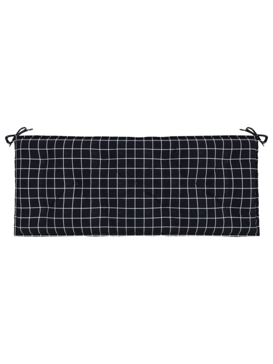 Podušky na lavici 2 ks černé kárované 120 x 50 x 7 cm textil