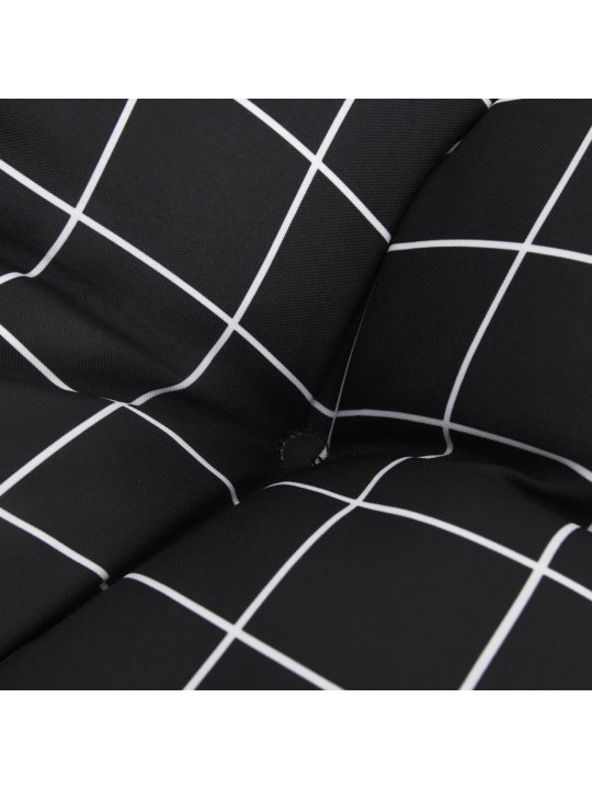 Podušky na lavici 2 ks černé kárované 120 x 50 x 7 cm textil
