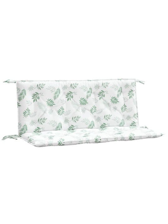 Podušky na zahradní lavici 2 ks vzor listů 120x50x7 cm textil