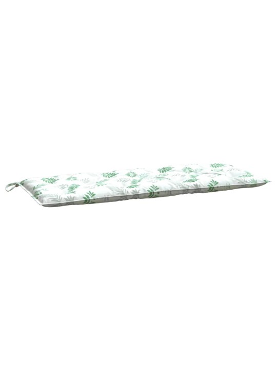 Podušky na zahradní lavici 2 ks vzor listů 120x50x7 cm textil