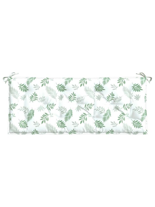 Podušky na zahradní lavici 2 ks vzor listů 120x50x7 cm textil