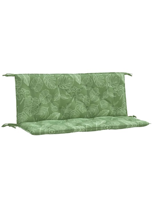 Podušky na zahradní lavici 2 ks vzor listů 120x50x7 cm textil