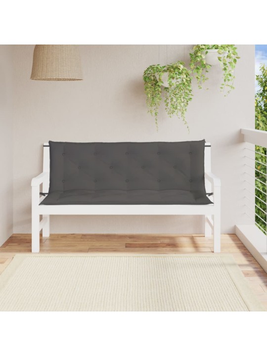 Podušky na zahradní lavici 2 ks antracitové 150x50x7 cm