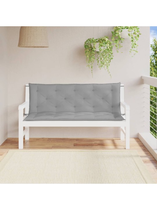 Podušky na zahradní lavici 2 ks šedé 150x50x7 cm látka oxford