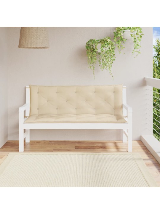 Podušky na zahradní lavici 2 ks béžové 150x50x7 cm látka oxford