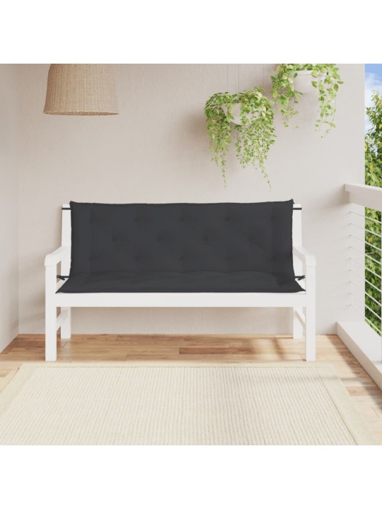 Podušky na zahradní lavici 2 ks černé 150x50x7cm látka oxford