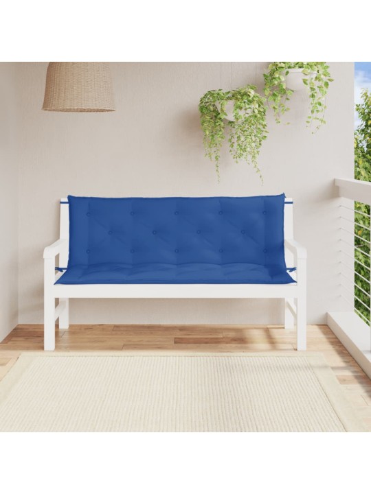 Podušky na zahradní lavici 2 ks modré 150x50x7cm látka oxford