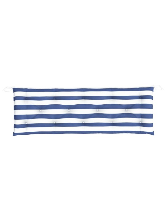 Podušky na lavici 2 ks modré a bílé pruhy 150x50x7 cm textil
