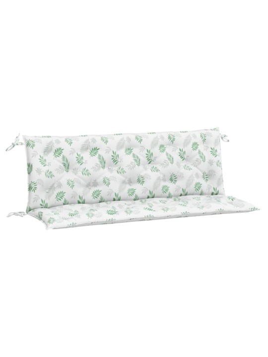 Podušky na zahradní lavici 2 ks vzor listů 150x50x7 cm textil
