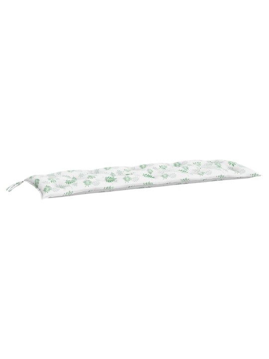 Podušky na zahradní lavici 2 ks vzor listů 150x50x7 cm textil