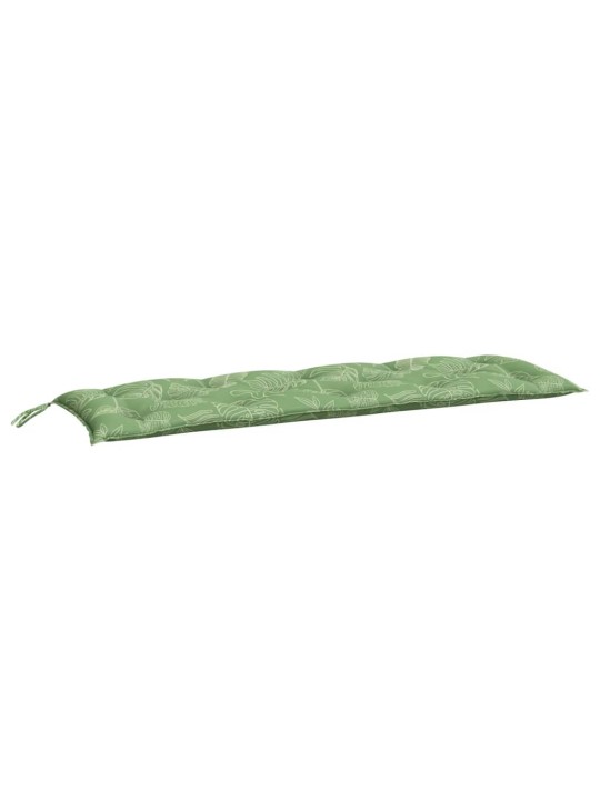 Podušky na zahradní lavici 2 ks vzor listů 150x50x7 cm textil